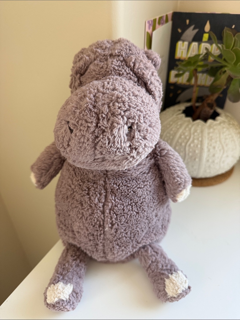 Jellycat Lilac Plush Hippo with Cream Accents